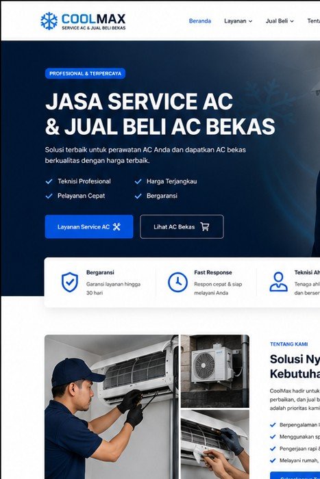 Teknisi sedang melakukan service AC